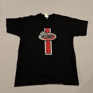 Vintage Ski Doo T‎ Shirts Size Medium Black Embroidery Graphic Short Sleeves Y2K